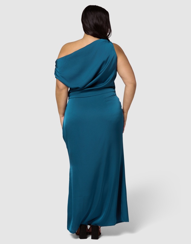 Pink Dusk by Curve Project - Infatuated Satin Maxi Dress