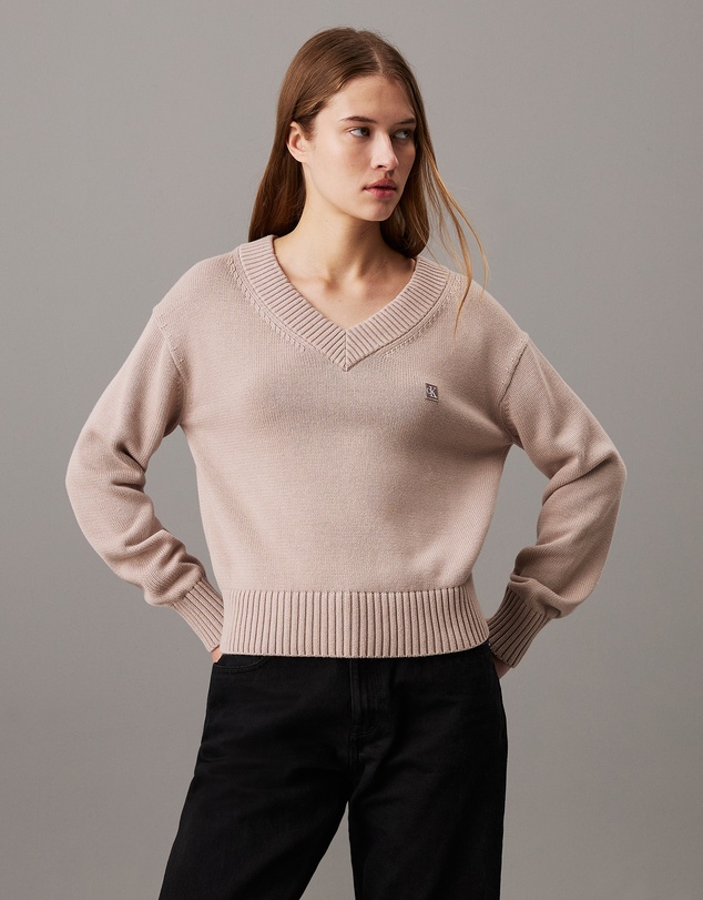 Calvin Klein Jeans - Cotton Badge V-neck Jumper