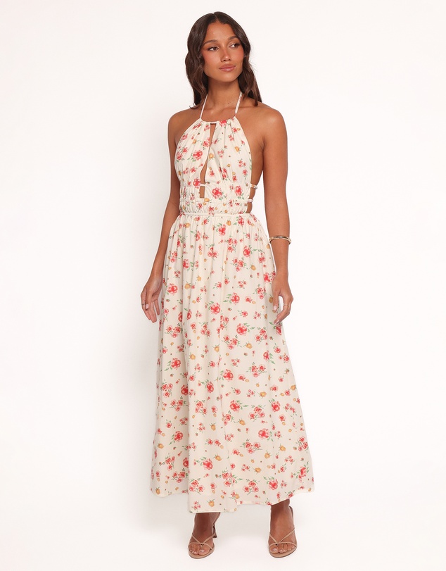Petal & Pup - Wilder Halterneck Maxi Dress - Pink Floral