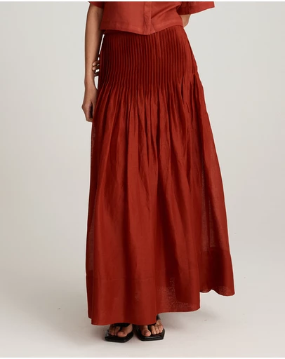 Mattir - Isla Ramie Skirt Cherry