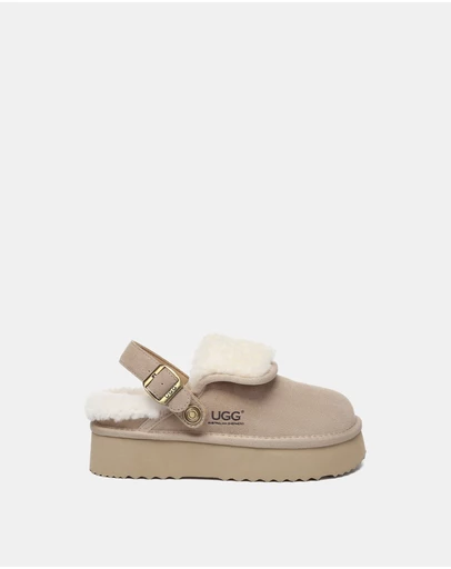 EVERAU - Australian Shepherd Ugg Tenley Platform Cow Suede Upper House Shoes