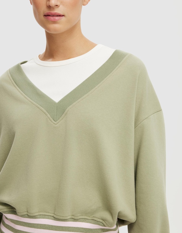 Cotton On - V Neck Fleece Sweatshirt