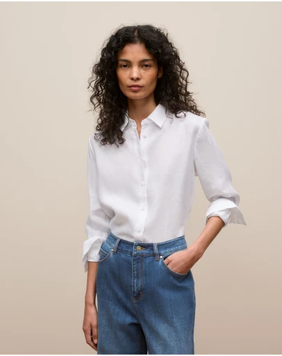 Trenery - Linen Classic Shirt in White