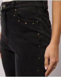 All About Eve - Tia Flare Stud Jean Washed Black