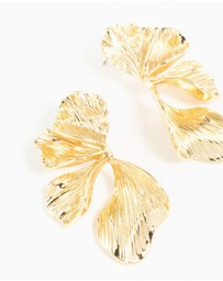 Lovisa - Gold Plated Organic Petal Stud Earrings