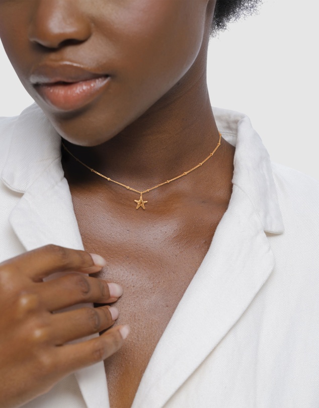Elli Jewelry - Necklace Choker Starfish 925 Sterling Silver Gold-Plated