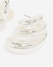 Lovisa - Silver Smooth Layered Half Hoop Earrings