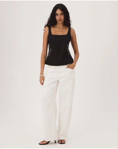 Atmos&Here - Flora Cotton Top With Embroidery