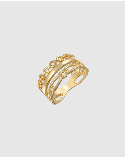 Elli Jewelry - Ring 3 in 1 Design Brass Collection