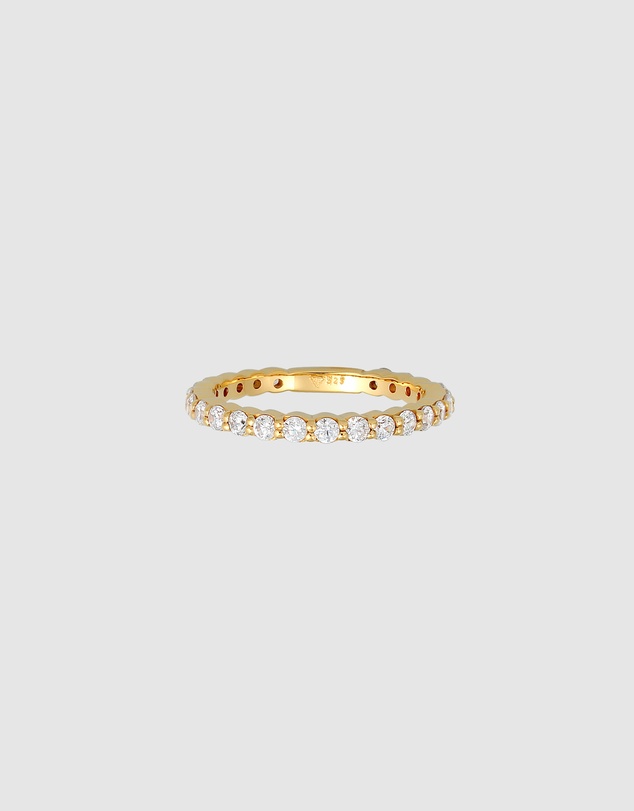 Elli Jewelry - Zirconia Band Ring in Gold-Plated 925 Silver