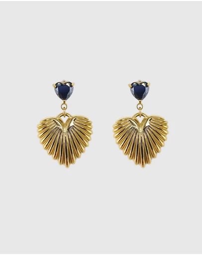 Miz Casa and Co - Adore Ribbed Heart Drop Earrings