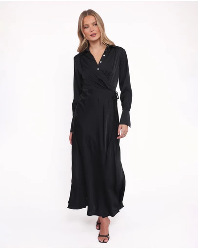 Petal & Pup - Verna Long Sleeve Maxi Dress - Black