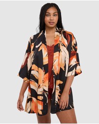 Sans Complexe - Pure Chic Floral Print Short Viscose Satin Robe