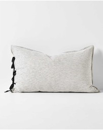 Aura Home - Chambray Mini Stripe Pillowcase - Smoke