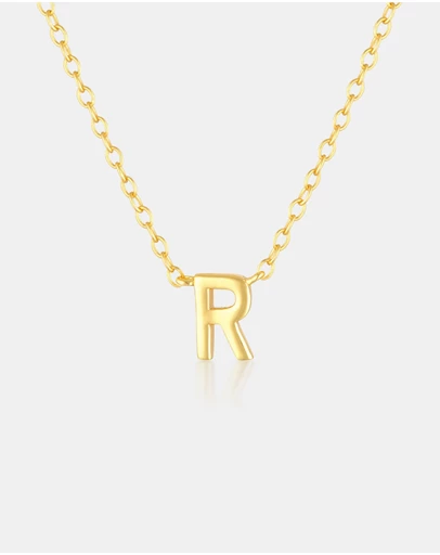 The Silver Collective - Children's A-Z Letter Necklace - R