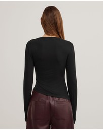 Witchery - Draped Jersey Long Sleeve Top