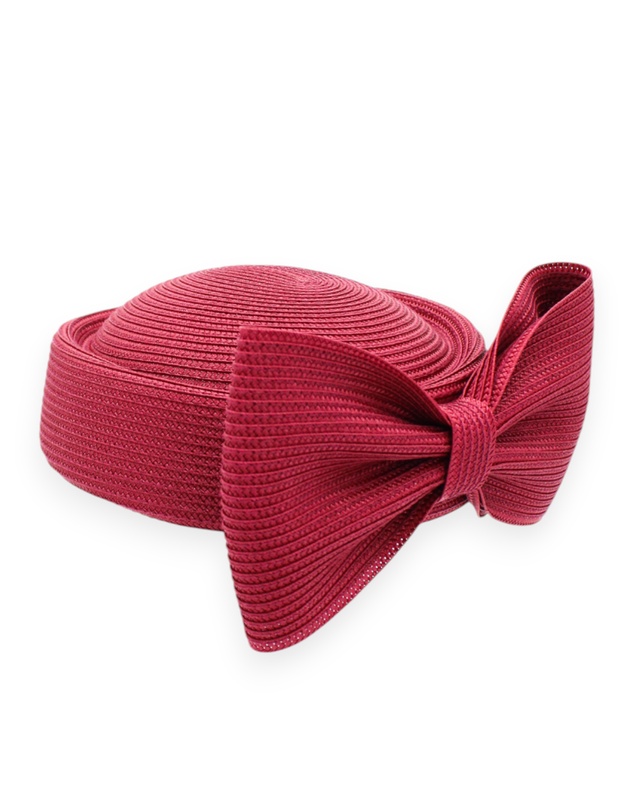 Morgan & Taylor - Tara Racewear Pillbox Hat in Burgundy Red