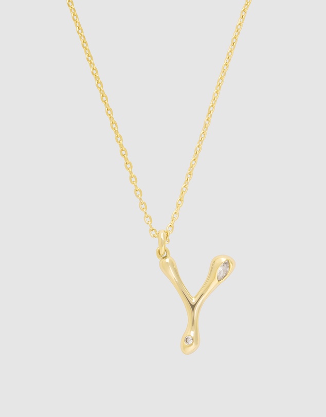 Wanderlust + Co - Alphabet Bubble Pendant Necklace - Letter Y