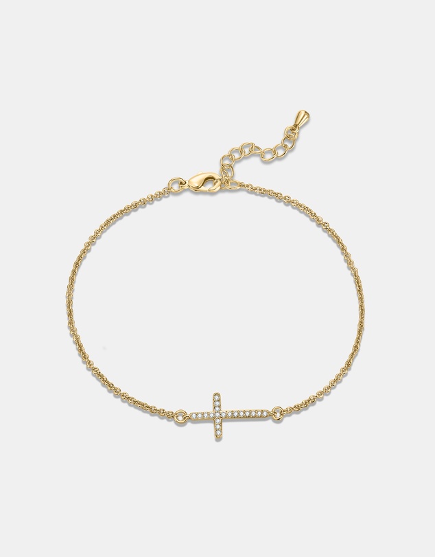 Mestige - Fine Cross Bracelet - 18K Gold Plated