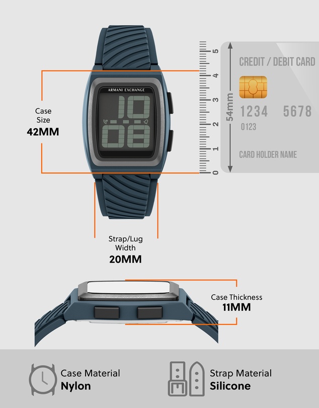 Armani Exchange - Blue Digital Watch