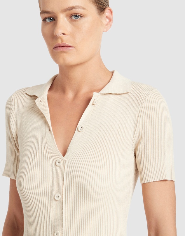 FRIEND of AUDREY - Madden Buttoned Knit Dress