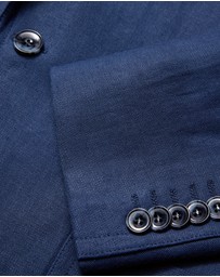 Calibre - Textured Linen Blend Blazer Denim Blue