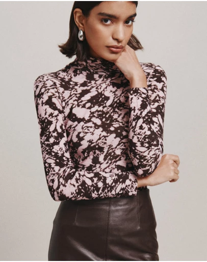 SABA - Truffle Wool Long Sleeve Top