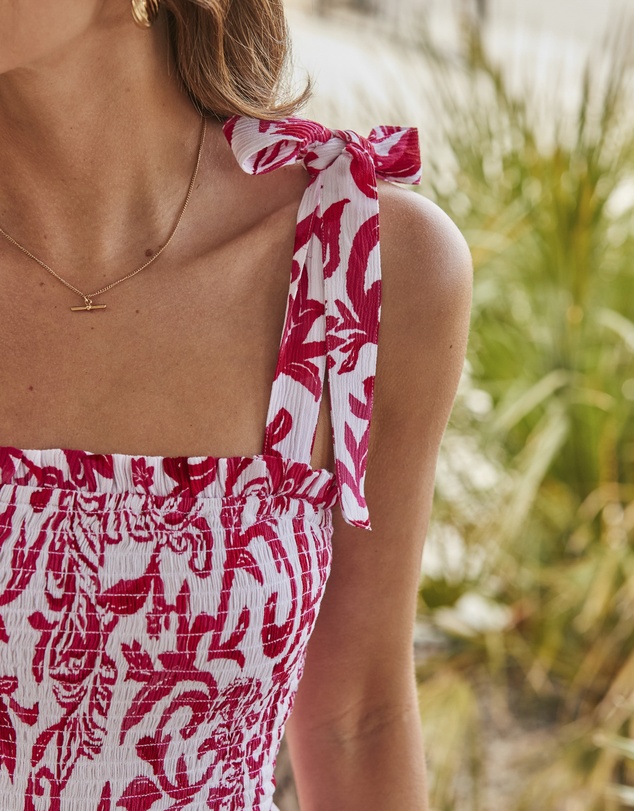 Sosandar - Paisley Print Tie Shoulder Midi Dress