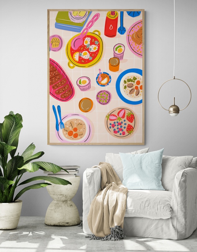 Inka Arthouse - A Colourful Platter by Kartika Parmita Art Print