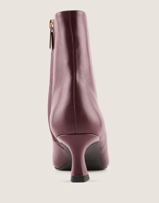 Shelly Shen - Fabba Heel Ankle Boots Burgundy Leather