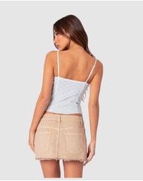 EDIKTED - Textured Lacey Tank Top