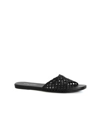 City Chic - Wide Fit Weave Flat Slide