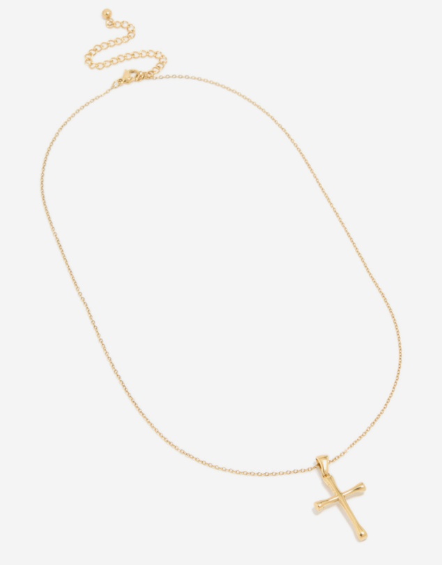 Lovisa - Waterproof Gold Plated Stainless Steel Large Cross Pendant Necklace