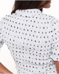Petal & Pup - Hollis Smocked Shirt - Blue Polka Dot