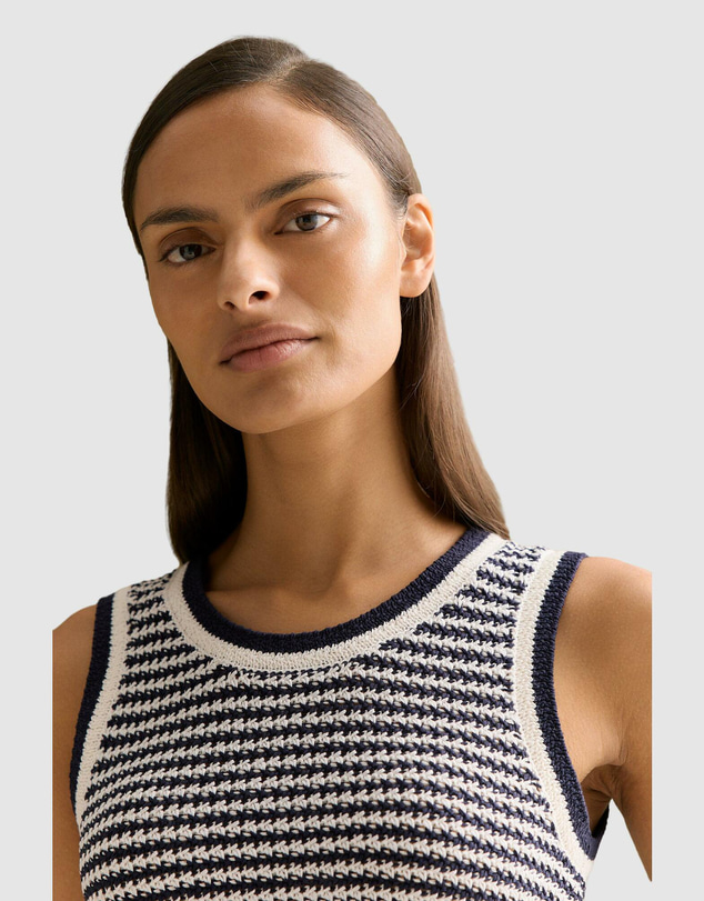 Trenery - Mercerised Cotton Knit Stitch Detail Tank