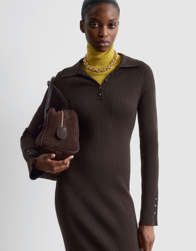 & Other Stories - Rib-Knit Polo Midi Dress