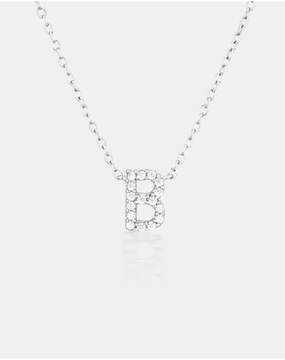 The Silver Collective - A-Z Letter Necklace - B