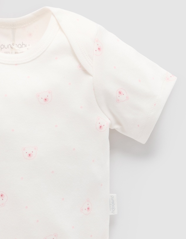 Purebaby - 2 Pack Short Sleeve Bodysuit - Babies