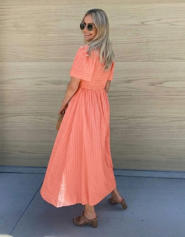 Esther & Co - Iolana Dress - Coral