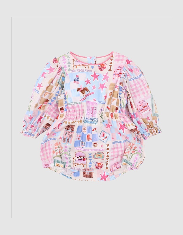 Fox & Finch - Winter Vacay Print LS Romper - Babies