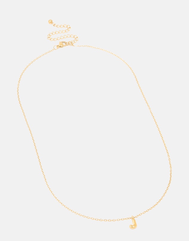 Lovisa - Waterproof Gold Plated Stainless Steel Mini Bubble Letter J Necklace