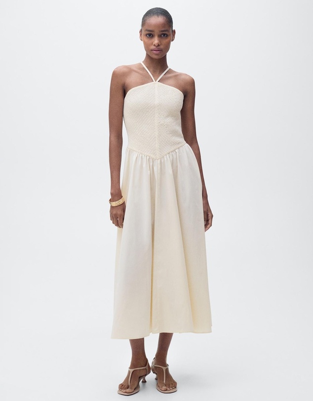 M.N.G - Fede Combined Halter-Neck Dress
