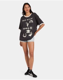 RVCA - Womens Dani Miller Oversized Ringer Oversized T-Shirt