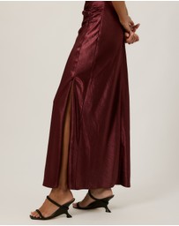 Tussah - Amy Boat Neck Satin Midi Dress