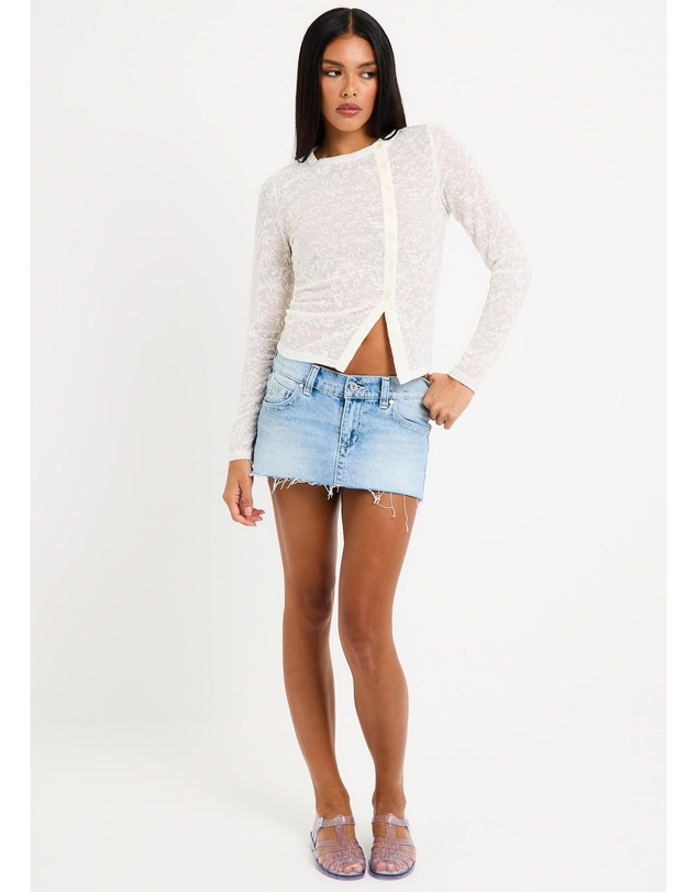 Subtitled - Ariel Crinkle Long Sleeve Button Top