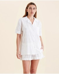 Papinelle - Ivy Organic Cotton Frill Short Sleeve Boxer PJ Set