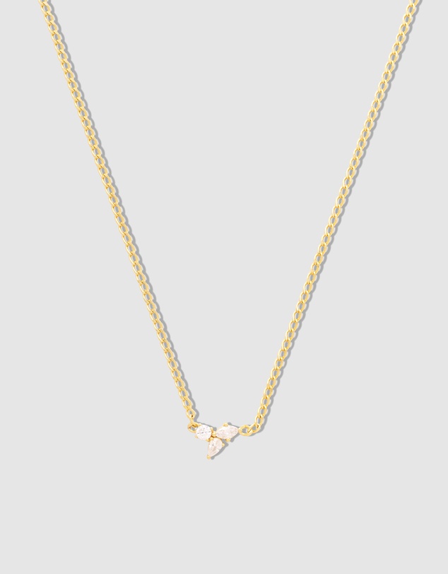 Wanderlust + Co - Starburst 14K Gold Vermeil Curb Chain Necklace