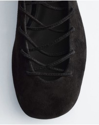 & Other Stories - Lace-Up Leather Ballerina