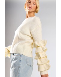 Glamorous - Tiered Ruffle Sleeve Sweater