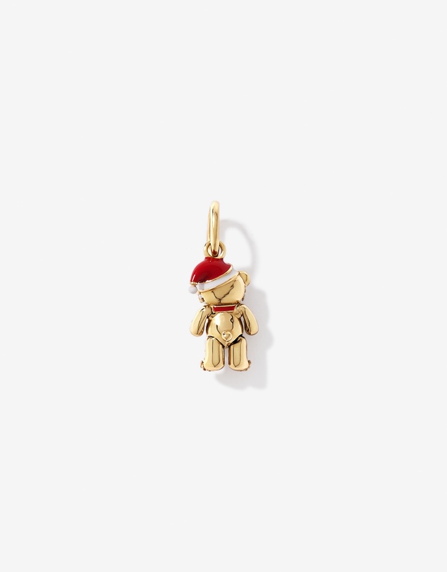 Michael Hill - Christmas Teddy Bear Pendant with Cubic Zirconia in 18kt Yellow Gold Vermeil